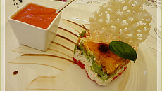 Poivrons et chèvre en étages