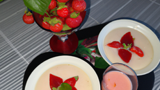 Crème catalane aux fraises