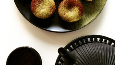 Muffins thé matcha, cœur coulant chocolat