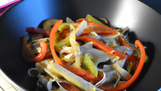 Tagliatelles de légumes en wok