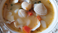 Soupe de Saint-Jacques, au bouillon Ariaké de Coquillage