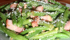 Haricots verts à la carbonara