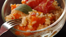 Risotto au potiron, sauge et coppa