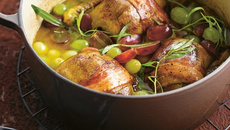 Pigeon aux raisins en cocotte