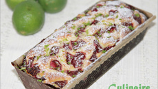 Cake moelleux au mascarpone fraise et citron vert bio