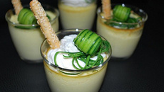Flan de courgettes et sa chantilly de chèvre frais
