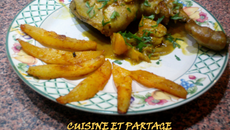 Cuisses de poulet et sauce clémentine et curry