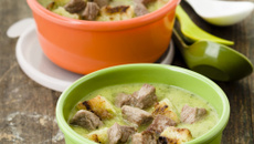 Velouté de courgettes à l'agneau