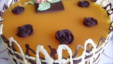 Entremets pêches-mûres