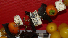 Brochettes de fromage de chevre aux mini-légumes