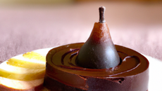Entremets choco praliné et poires