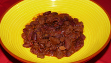 Chili con carne et grains de maïs
