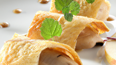 Nems de foie gras aux poires