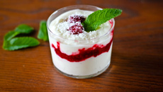 Riz au lait de coco et à la framboise
