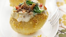 Pommes de terre farcies épinards et champignons
