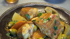 Tajine de grondin aux légumes d'hiver