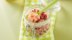 Semoule aux betteraves et saumon