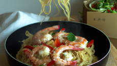 Nouilles sautés au crevettes