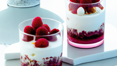 Verrines framboise nougat