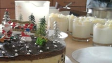 Panna cotta poire et caramel au beurre salé