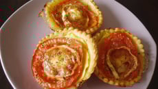 Tartelette soleil d'Annette (courgette, tomate, chèvre)