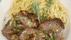 Rôti de porc au poivron et au bleu