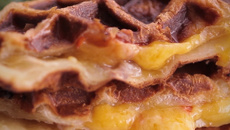 Gaufre feuilletée au jambon