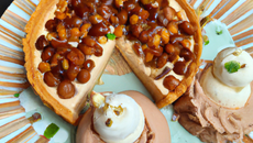 Tarte au café, nougatine et glace au café