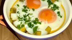 Œuf cocotte au cabecou