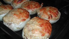 Soufflé d'aubergines blanches au thon