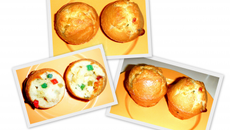 Muffins aux fruits confits et chocolat blanc