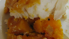 Gratin crumble de poisson au potiron et pain d'épices