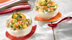 Mousseline d'agrumes et céleri au saumon au naturel