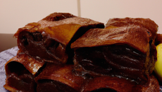 Feuille de brick fourrée pomme chocolat