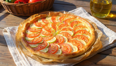 Tarte fine à la courgette et à la tomate