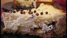 Mousse aux poires sur panna cotta chocolatée