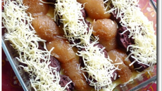 Gratin de boudin en damier pomme et poire