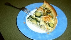 Tarte légère jambon , courgettes et chèvre gratiné