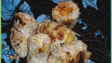 Bouchées de poulet gruyère-pomme-sésame