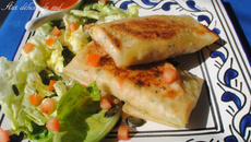 Bricks au crabe, lieu noir et sa sauce salsa