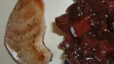 Thon à l'artichaut, sauce vin rouge