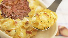 Confit de canard en gratin au chèvre