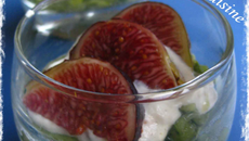 Verrines figues, crème de noix & courgettes