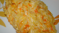 Risotto aux carottes et fromage de chèvre