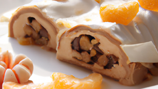 Bûche de Noël à la mandarine et au nougat