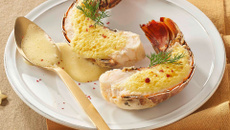 Queues de langoustes au sabayon de champagne