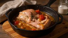 Poitrine de porc en cocotte