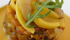 Potiron : en velouté, en compotée aux châtaignes, et jambon fumé