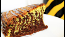 Gâteau zébré chocolat-amandes