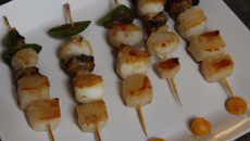 Brochette de Saint-Jacques au réglisse